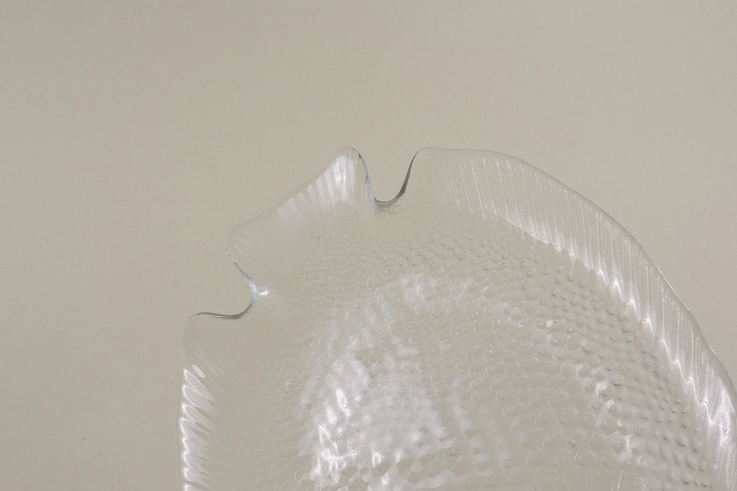 Vintage set (4) of Arcoroc France clear glass fish plates.