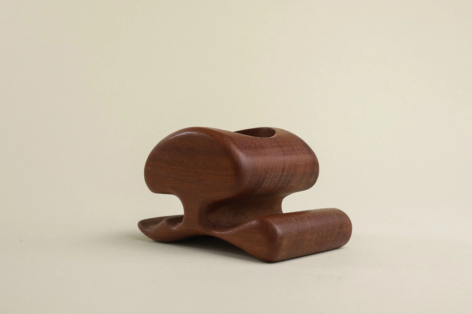 Vintage 1970s handmade walnut puzzle trinket box, likely created by artist Richard Rothbard.