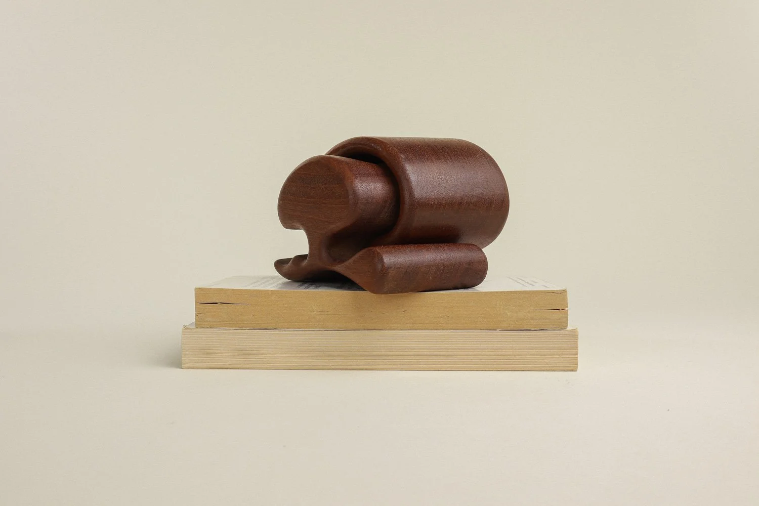 Vintage 1970s handmade walnut puzzle trinket box, likely created by artist Richard Rothbard.