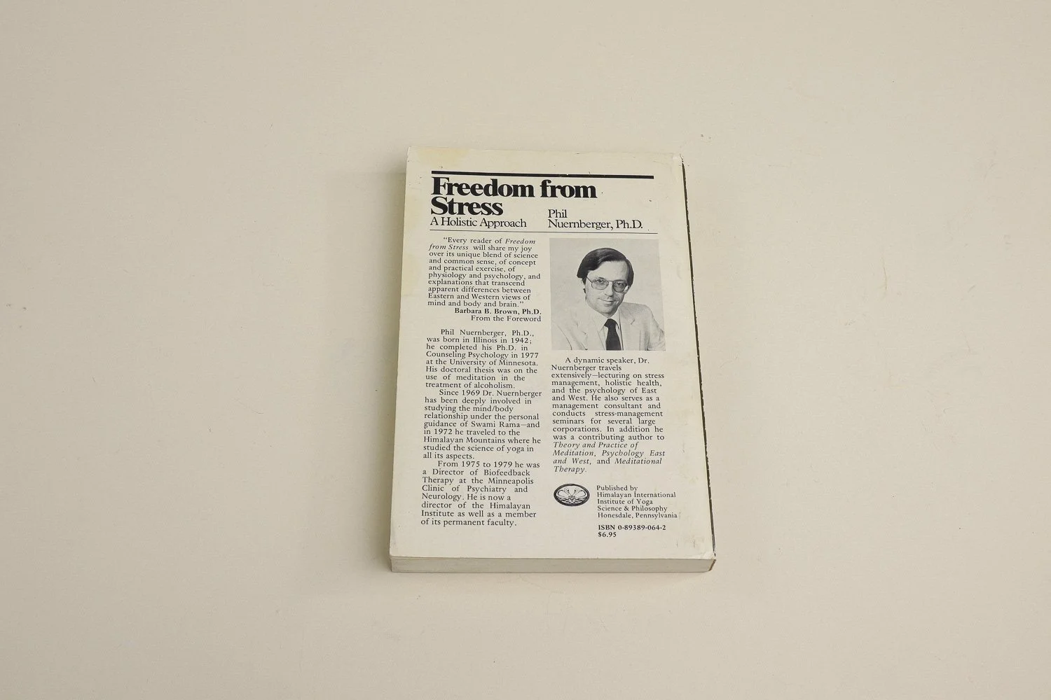 Vintage softcover copy of Freedom from Stress: A Holistic Approach by Phil Nuernberger, Ph.D.