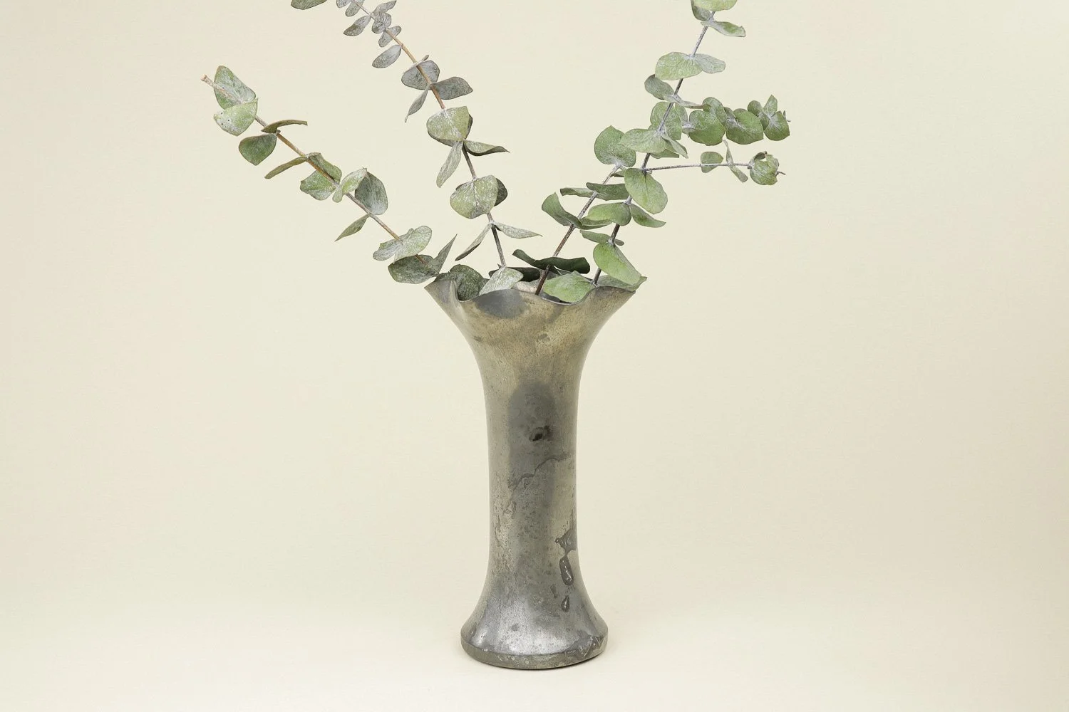 Ruffled Pewter Vase