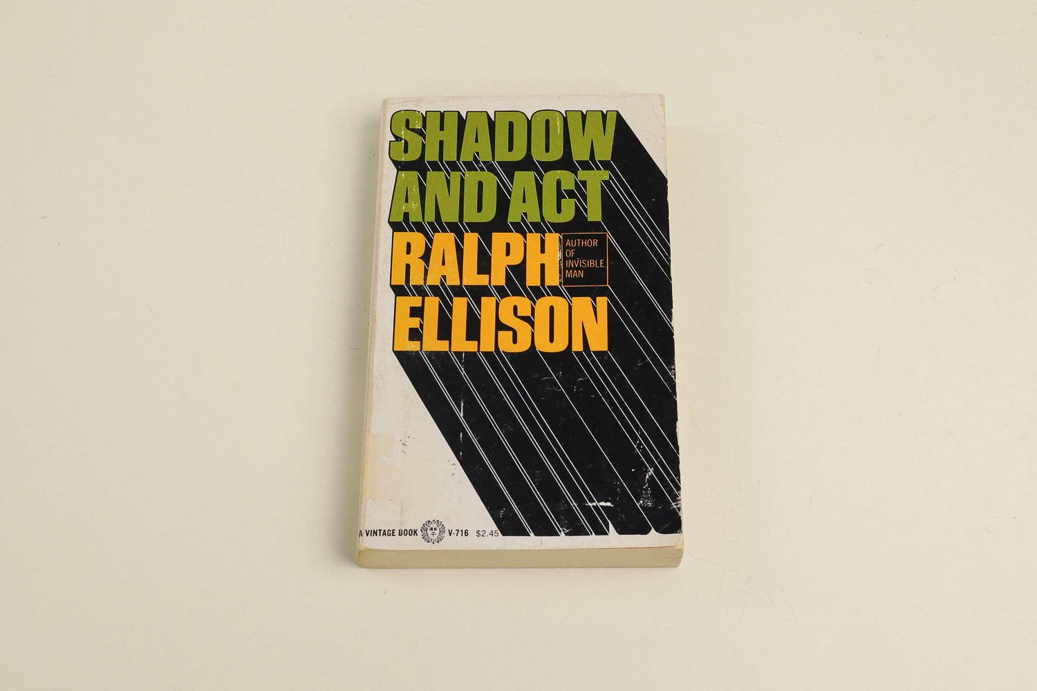 Vintage softcover copy of Shadow And Act by Ralph Ellison. First published in 1964 by Random House, this is the Vintage Books edition from 1972.