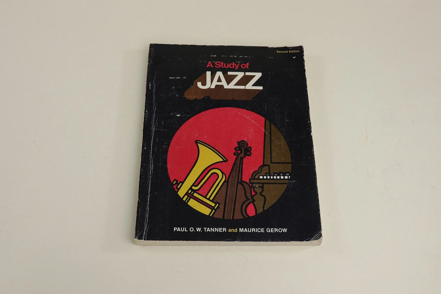 Vintage softcover copy of A Study of Jazz, Second Edition by Paul O.W. Tanner and Maurice Gerow.