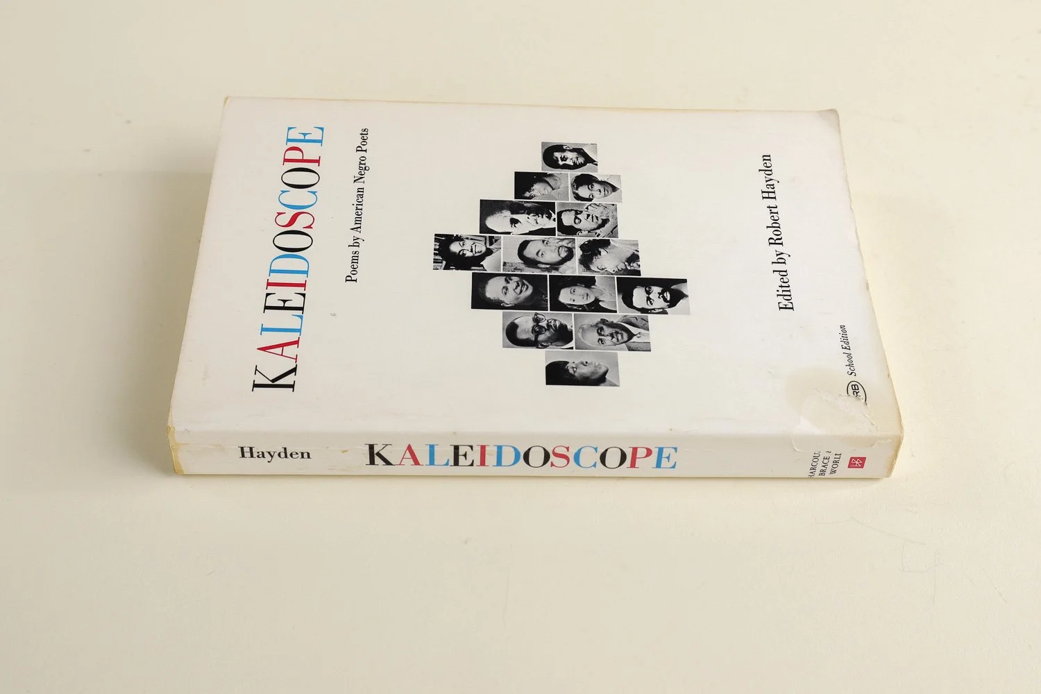 Vintage softcover copy of Kaleidoscope, a collection of poems by Black American poets, edited by Robert Hayden. Published in 1967 by Harcort, Brace & World, Inc.