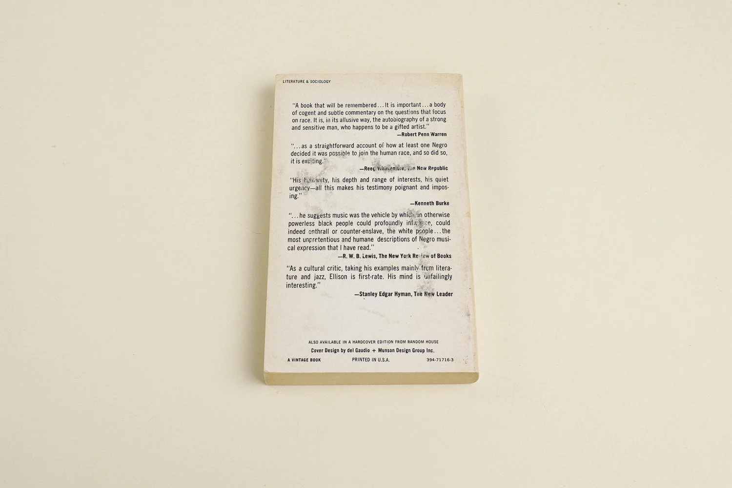 Vintage softcover copy of Shadow And Act by Ralph Ellison. First published in 1964 by Random House, this is the Vintage Books edition from 1972.