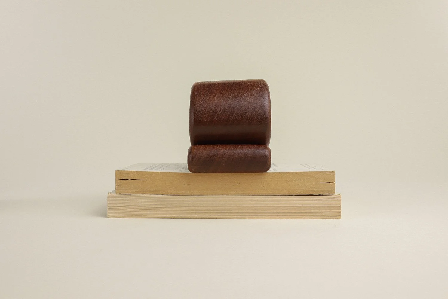 Vintage 1970s handmade walnut puzzle trinket box, likely created by artist Richard Rothbard.