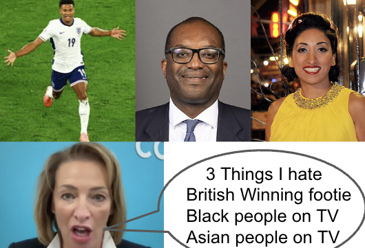 Sarah Pochin, Reform Member of Parliament. A World Cup Bigot.