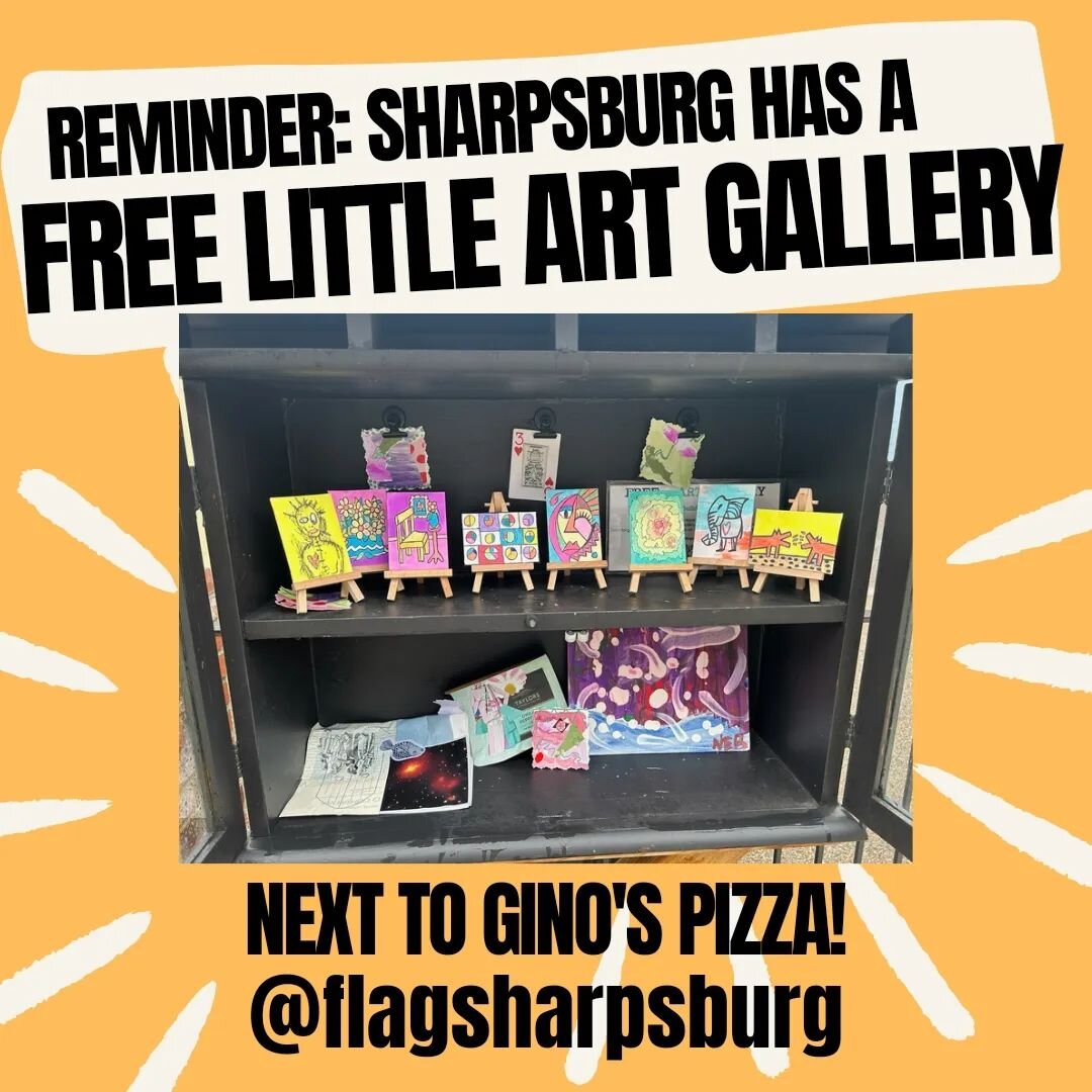 You should totally go check out the Free Little Art Gallery in Sharpsburg.  @flagsharpsburg 

Take some art, make some art, leave some art, just look at some art! Let's put more art in the world!