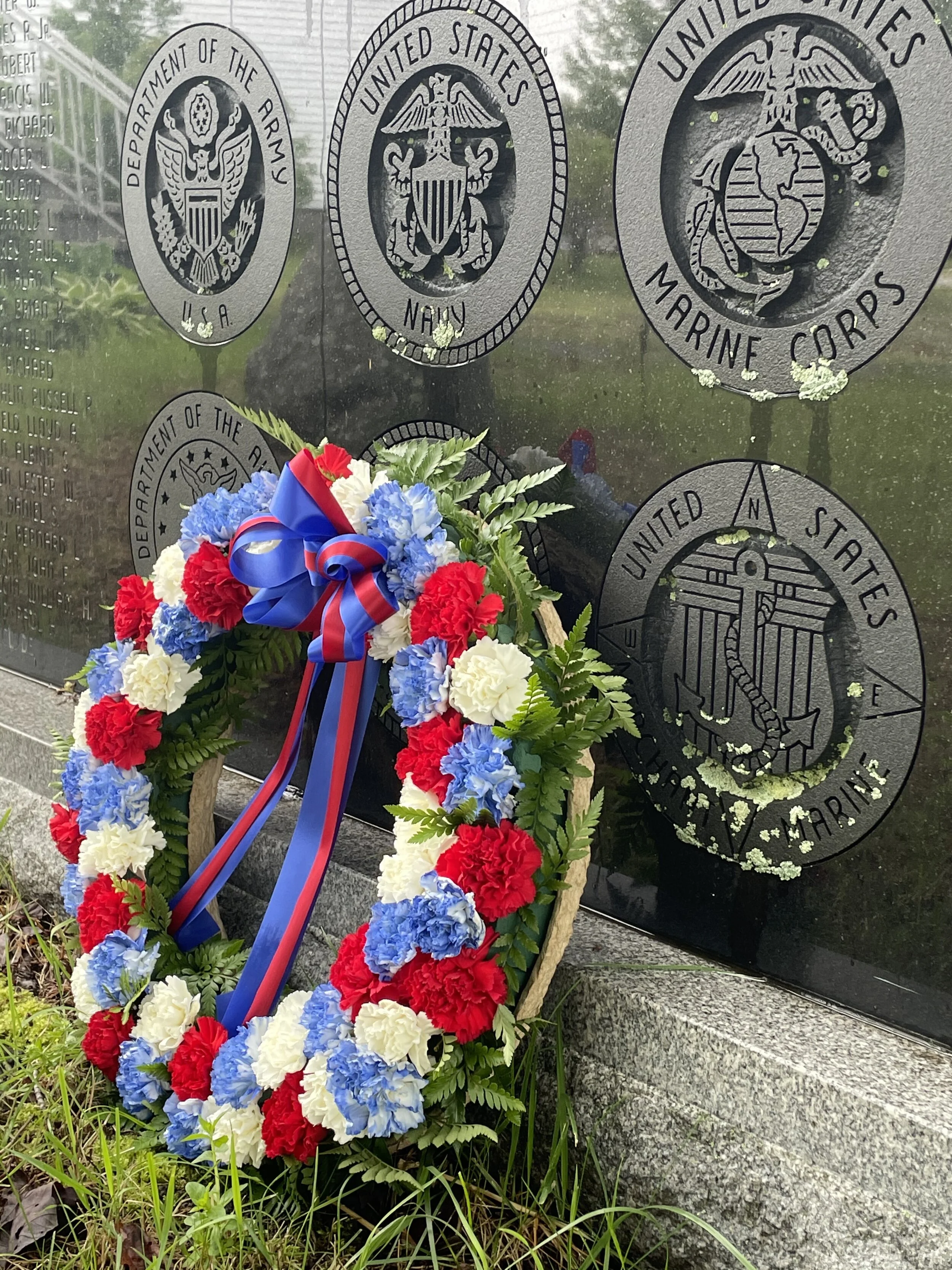 Memorial Day wreath at the library 