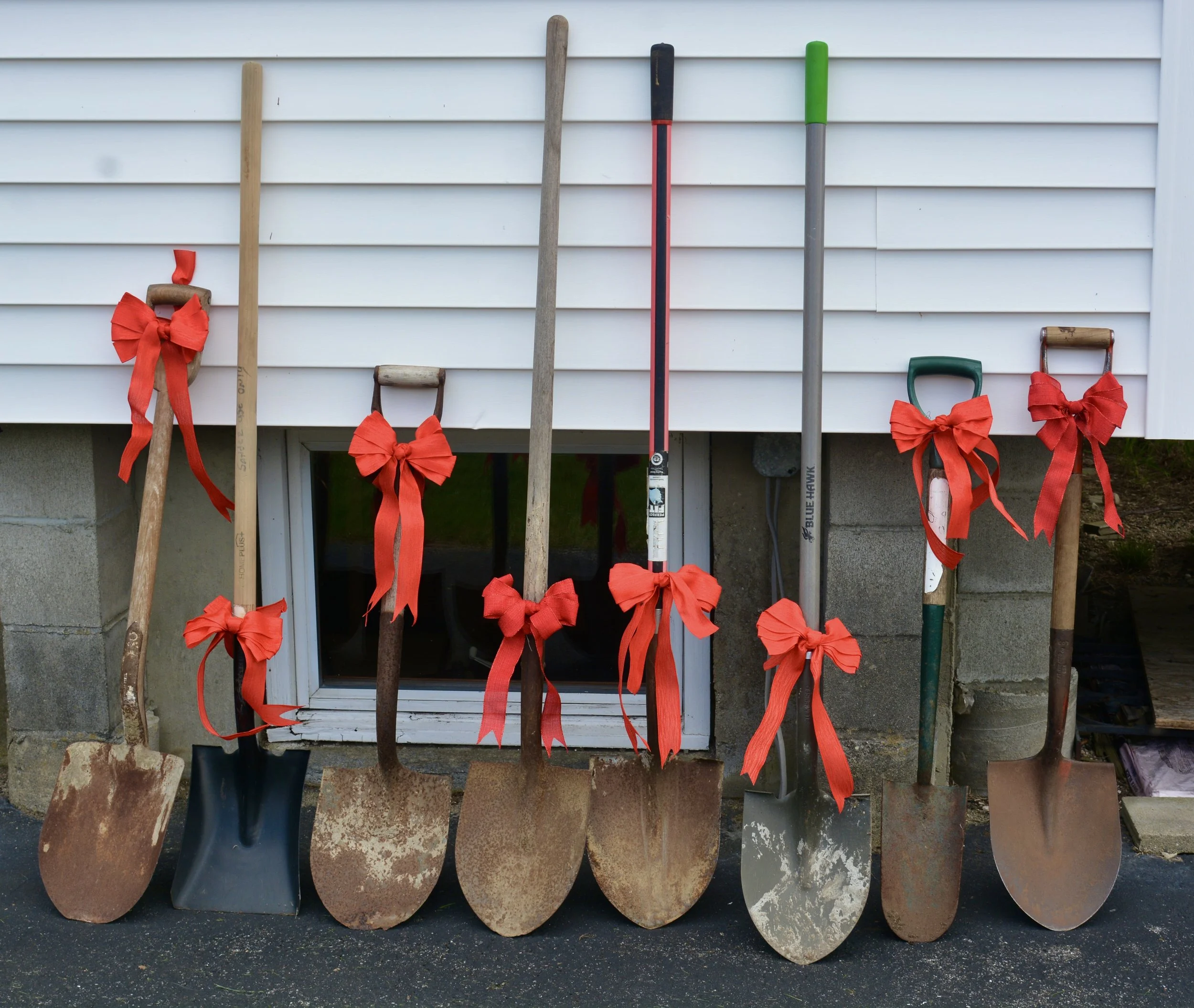 Shovels await the pavilion ground breaking in the spring of 2024. 