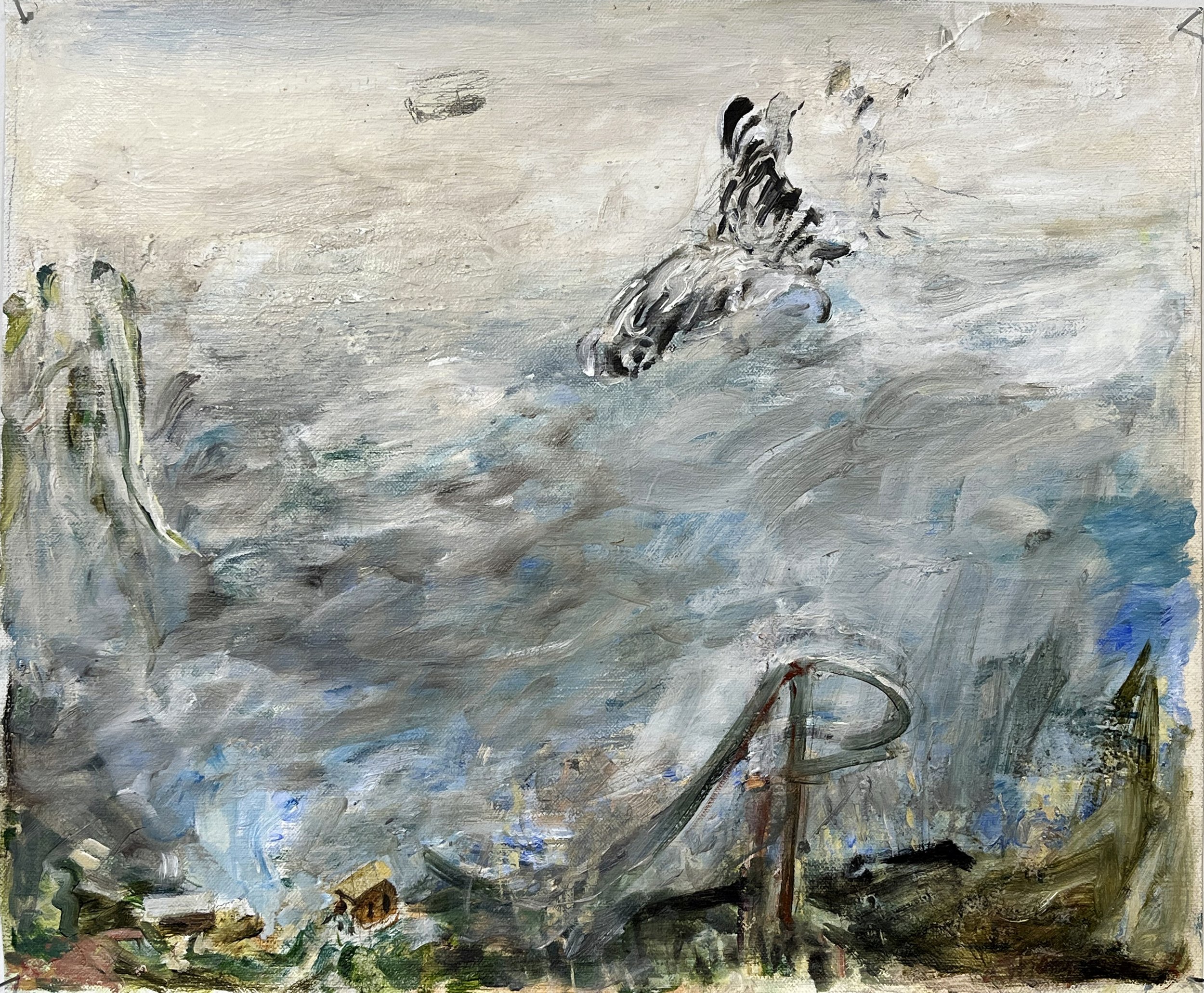 swallowtail + helicopter. 15" x 12". oil on canvas. $1180