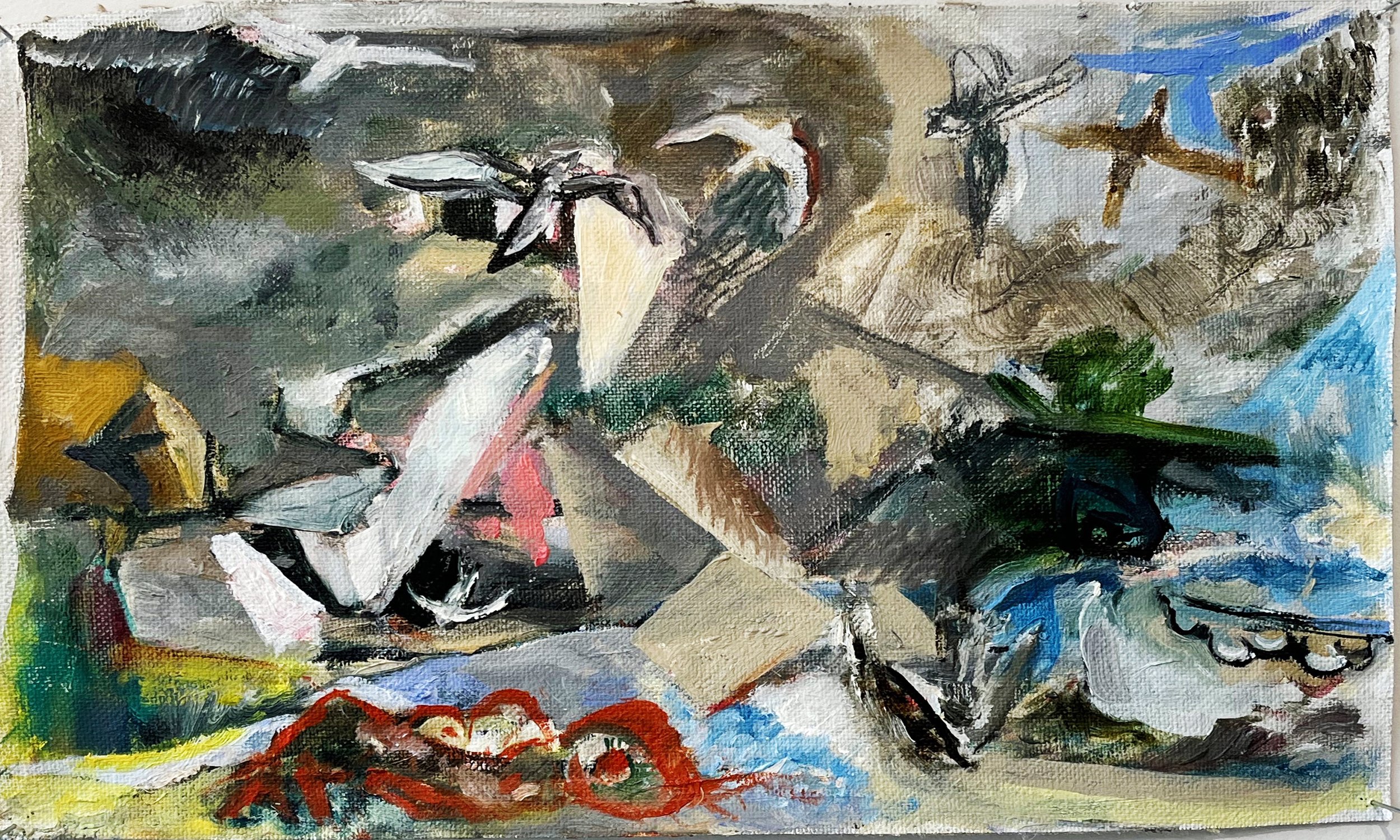 gull geometry. 14" x 9.75". oil canvas. $1030