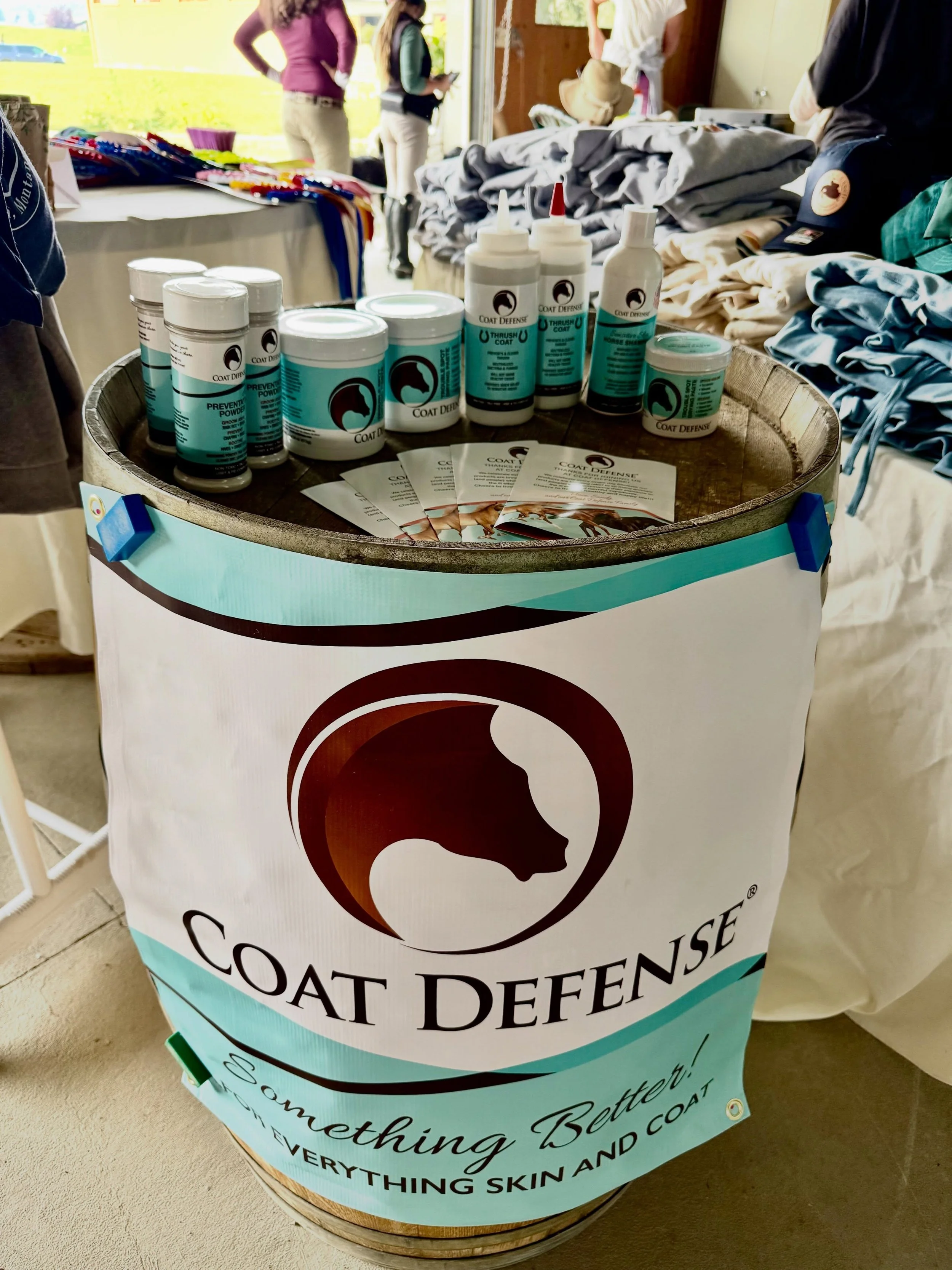 Thank you so much to @coat_defense for sponsoring @thebigskyclassic at Jump Into Summer! 

@coat_defense 100% non toxic products that provide safe and fast solutions for the skin and coat of your horse! No chemicals. No stress. Just results.

#thebig