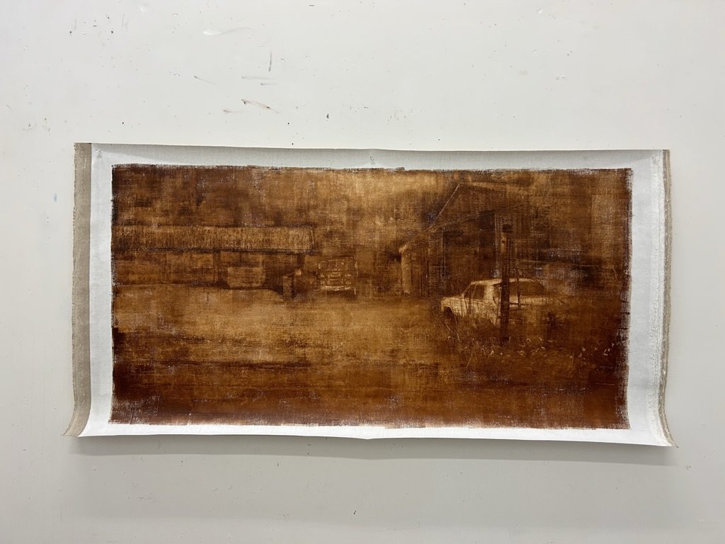 No Titles, no numbers (Vermont Painting) 54” wide on linen, 2023