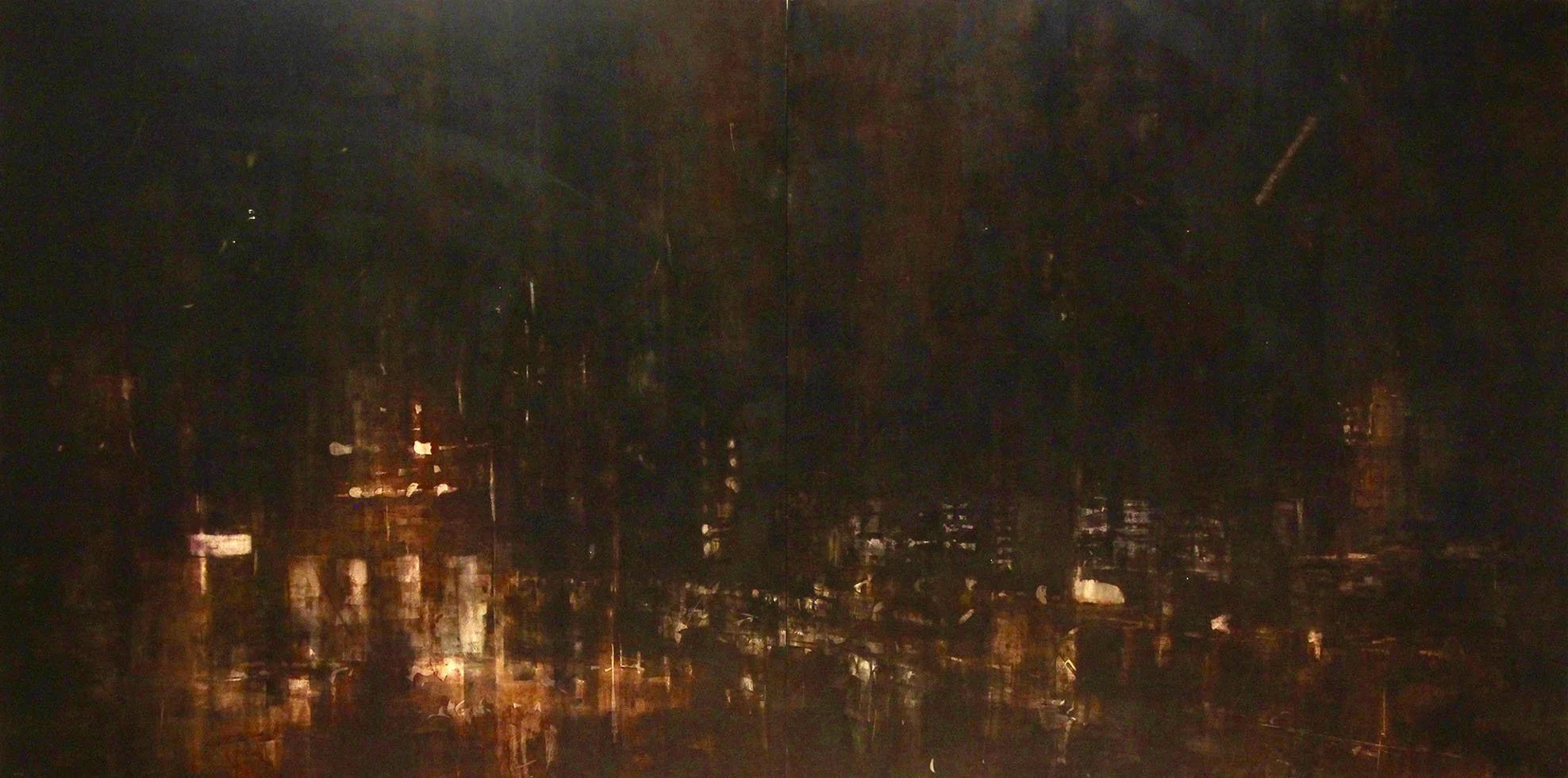 Chocolate City (diptych) 2017 48x96 cradled panel
