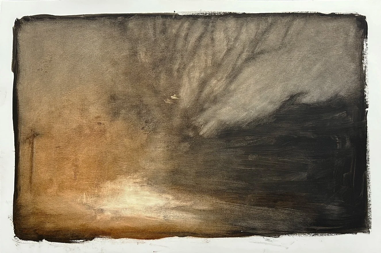 679 When Will We Arrive? II, oil on 12"x18" paper