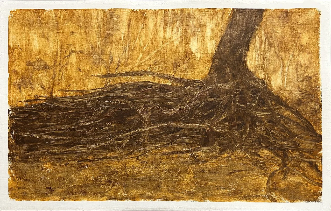 649 Batture Roots plein air, oil on 12"x18" paper