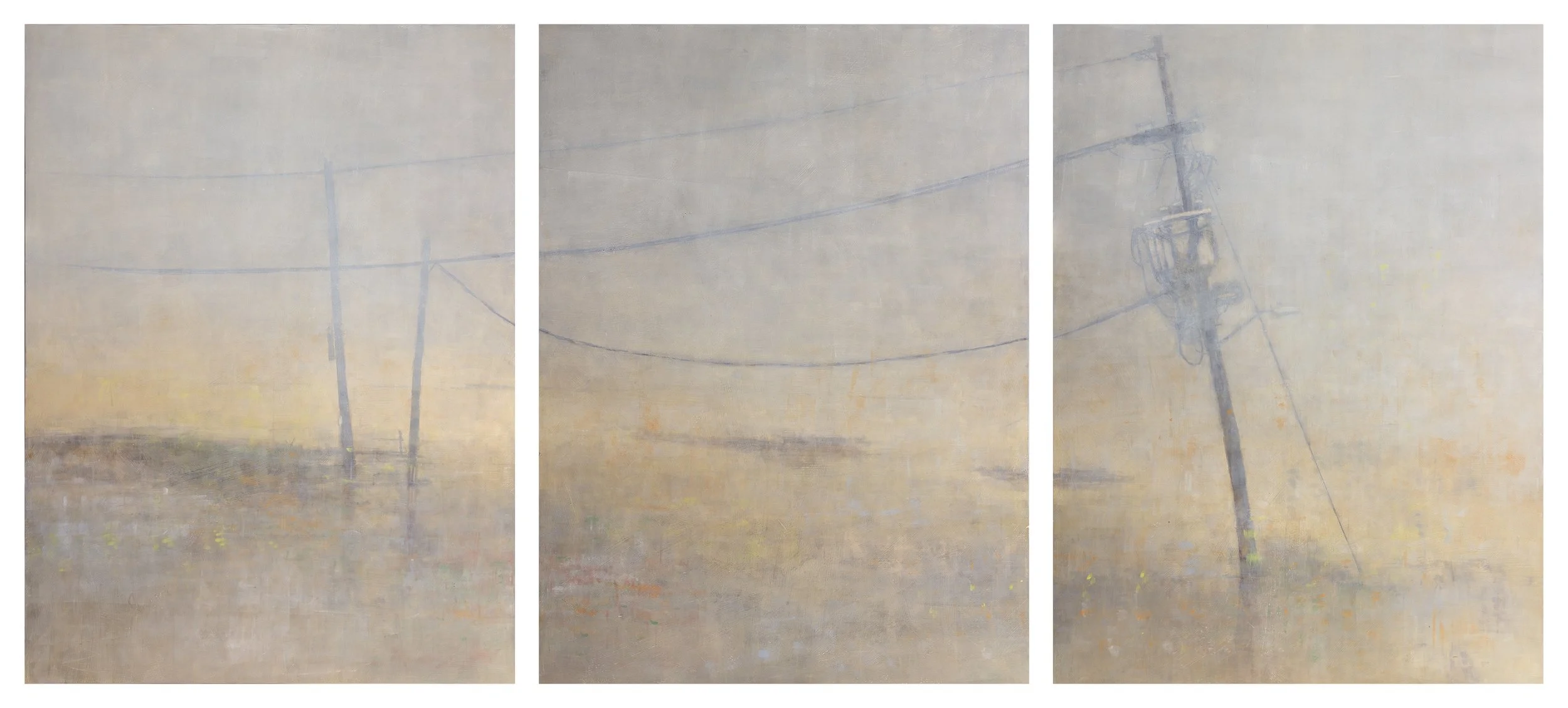 523 The Batture VIII: Erasure (triptych) 2022 48”x108” cradled panel