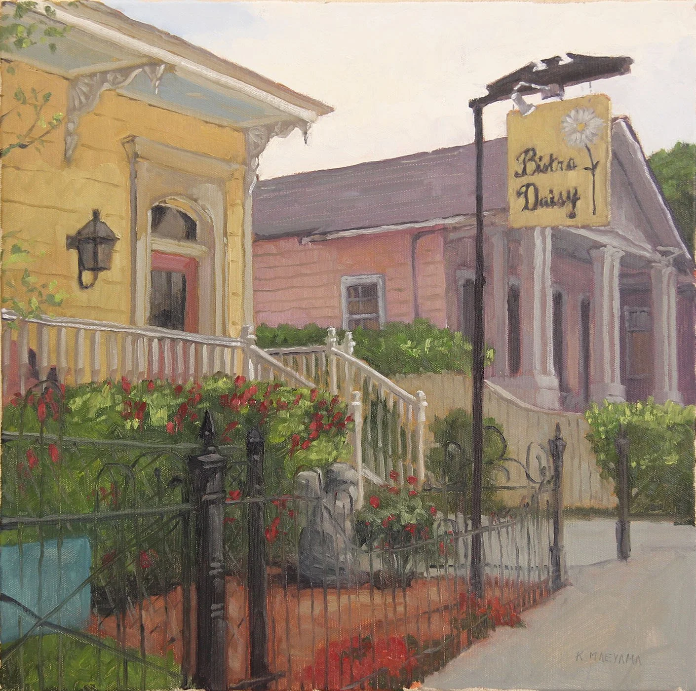 258 Bistro Daisy 2015 18x18 on stretched canvas