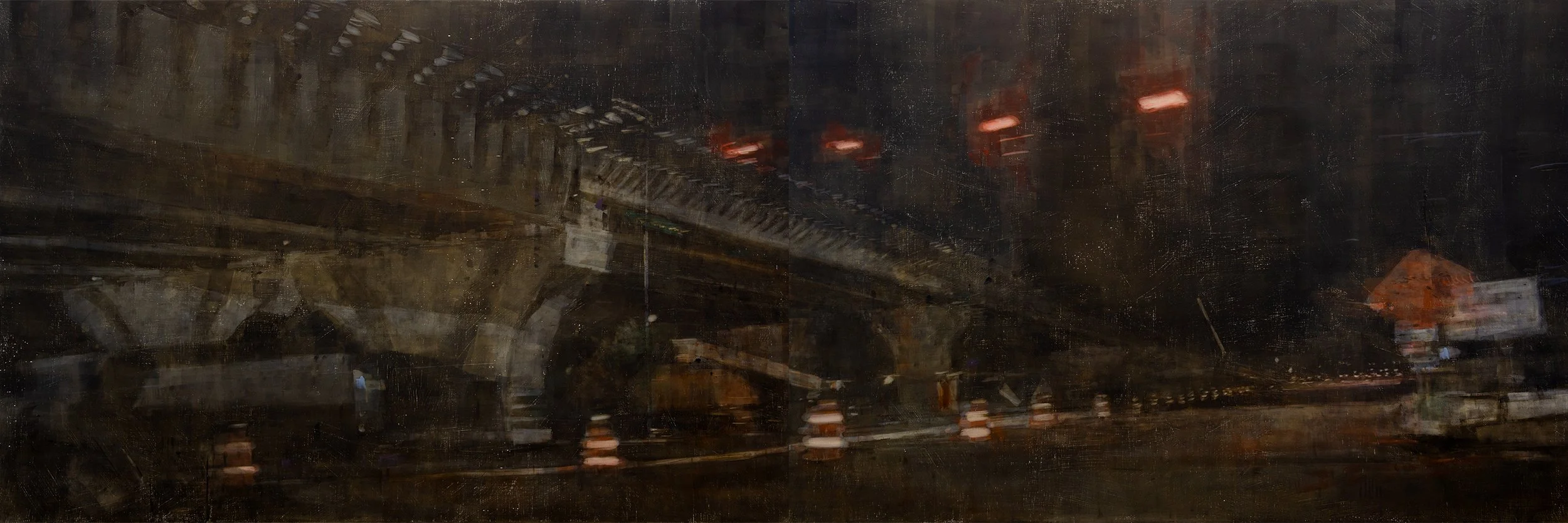 596 Under Pressure (diptych) 2023 32x96 cradled panel