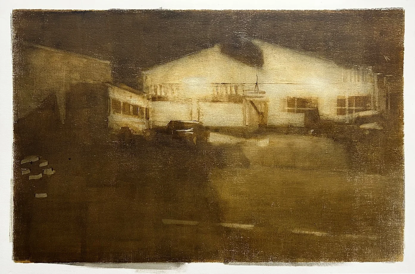 672 Warm-Up, oil on 12"x18" paper