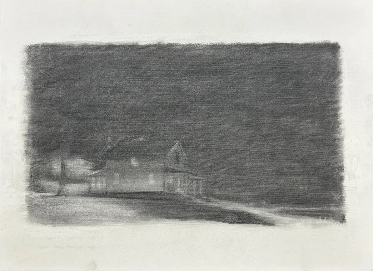 668 Fort Worden #14, charcoal drawing on 18"x24" paper