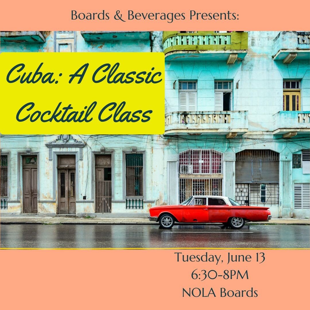 The Summer Schedule of classes is finally released! Thanks for your patience. Should be pretty awesome. Let's lean into the heat of it all and embrace proper drinking habits with cool cocktails from some pretty inspired places like Cuba, Mexico and C