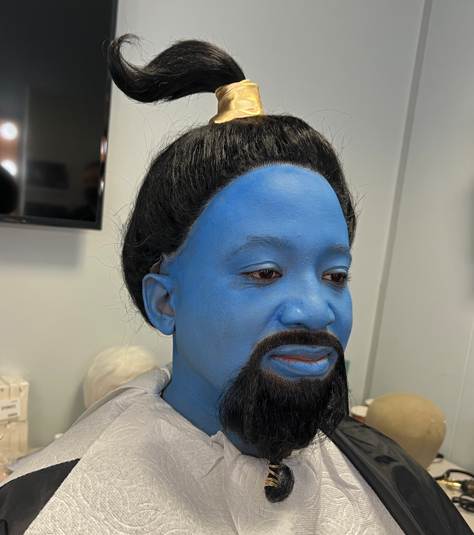Genie Character Makeup - Beard, Wig, Air Brushing Paint - CBS "Late Late Show"