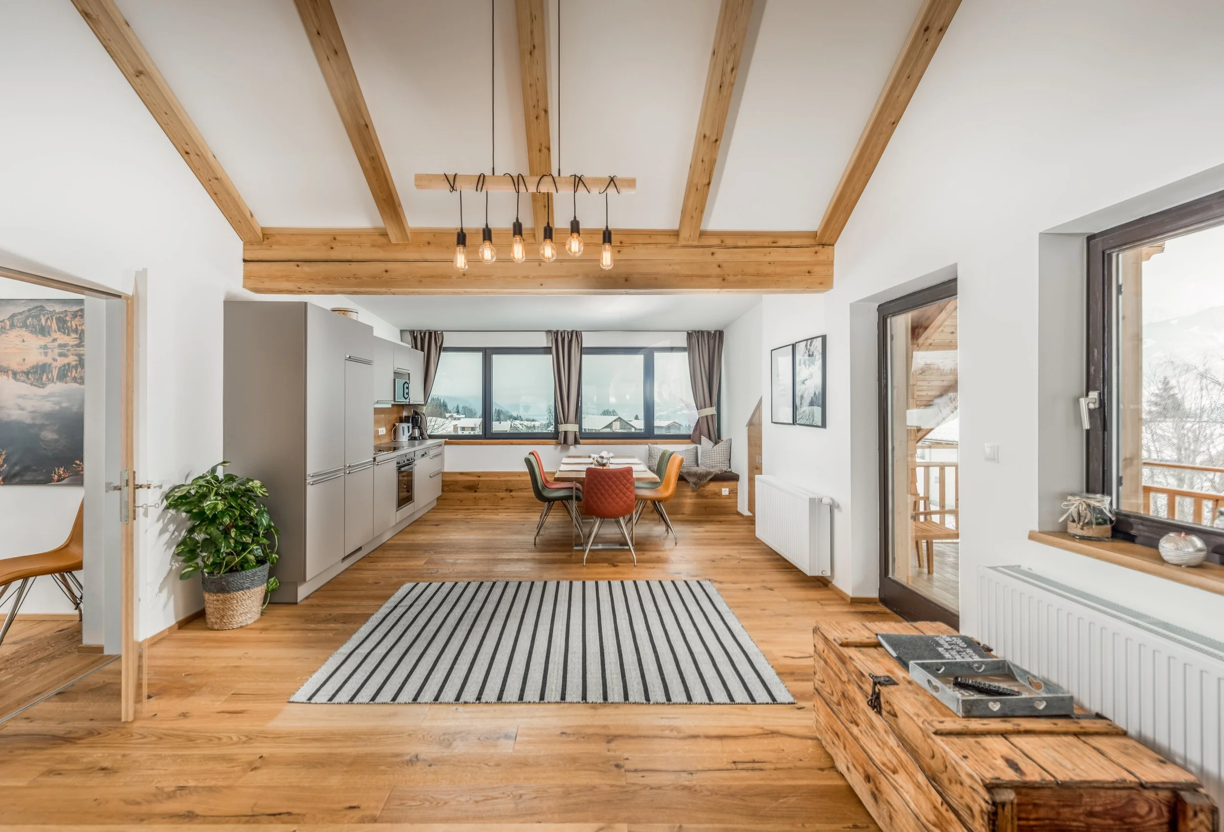 Wanderurlaub Ferienwohnung mit Küche und Bergblick in der Ramsau mit Sauna