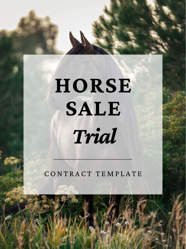 Horse sale trial contract template