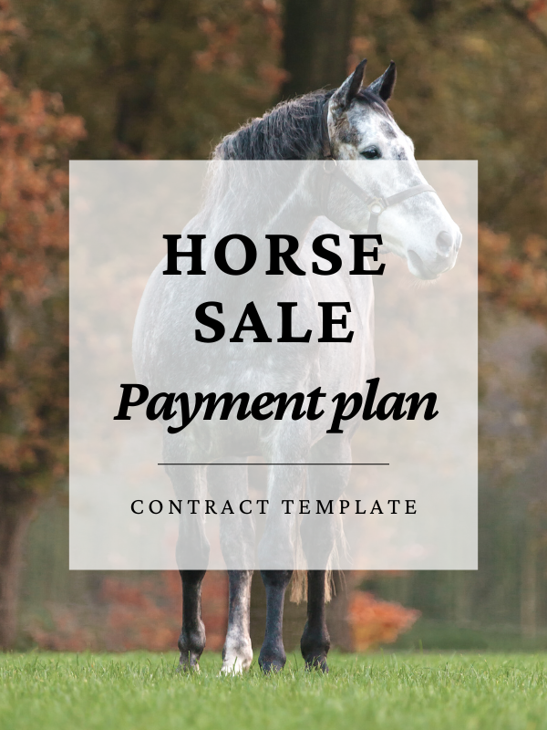 Horse sale contract template payment plan