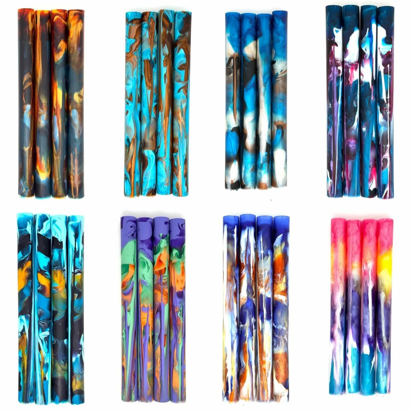 New blanks hitting the site on Weds 12/31 at 1 PM ET! I&rsquo;ll also have at least some stock of every blank in my current lineup - 114 different offerings in total!

Top left to bottom right:
1. Stormglass
2. Acadian Driftwood
3. Kookaburra
4. Stat