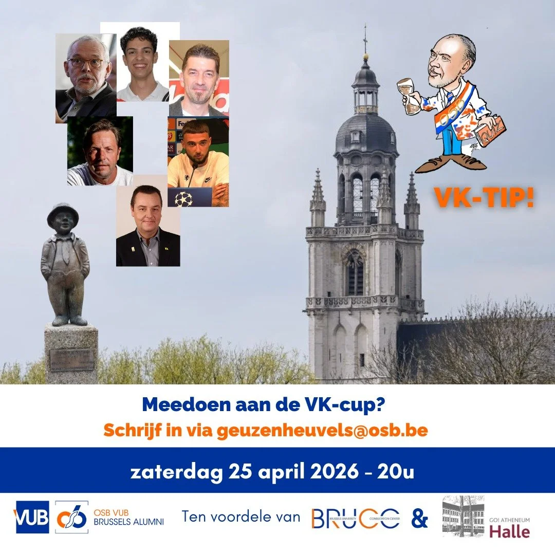 Dit jaar is het al de 4de keer dat Het Huis van De Mens in samenwerking met de Oudstudentenbond van de VUB hun Benefietquiz organiseren! 🧠
Ook dit jaar opnieuw in Halle en ten voordele van BRUCC en nieuwe schaaktafel voor het GO! Atheneum Halle.
Her