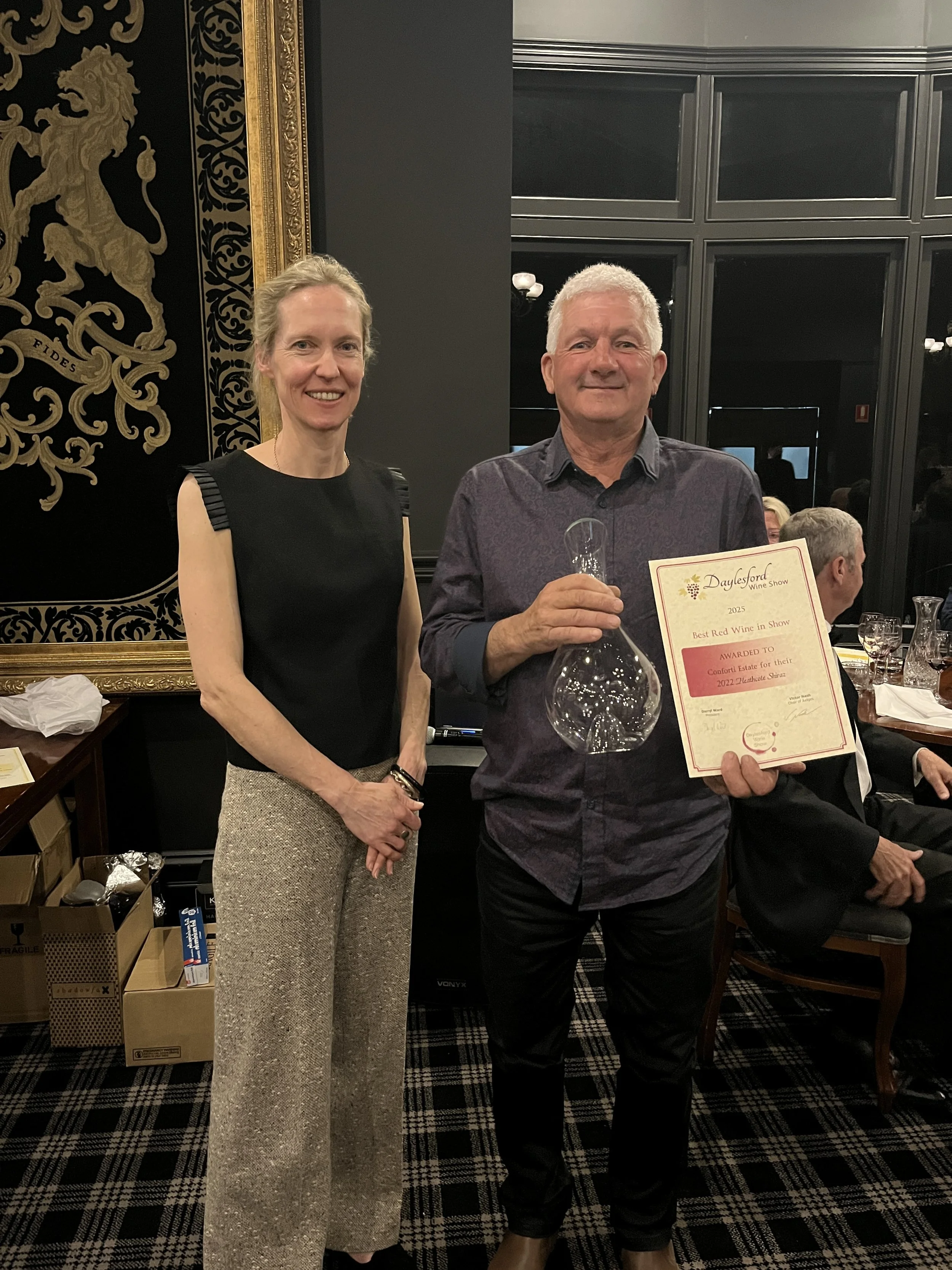 2025 Best Red Wine in Show - The Hotel Bellinzona Trophy
Conforti Estate: 2022 Heathcote Shiraz