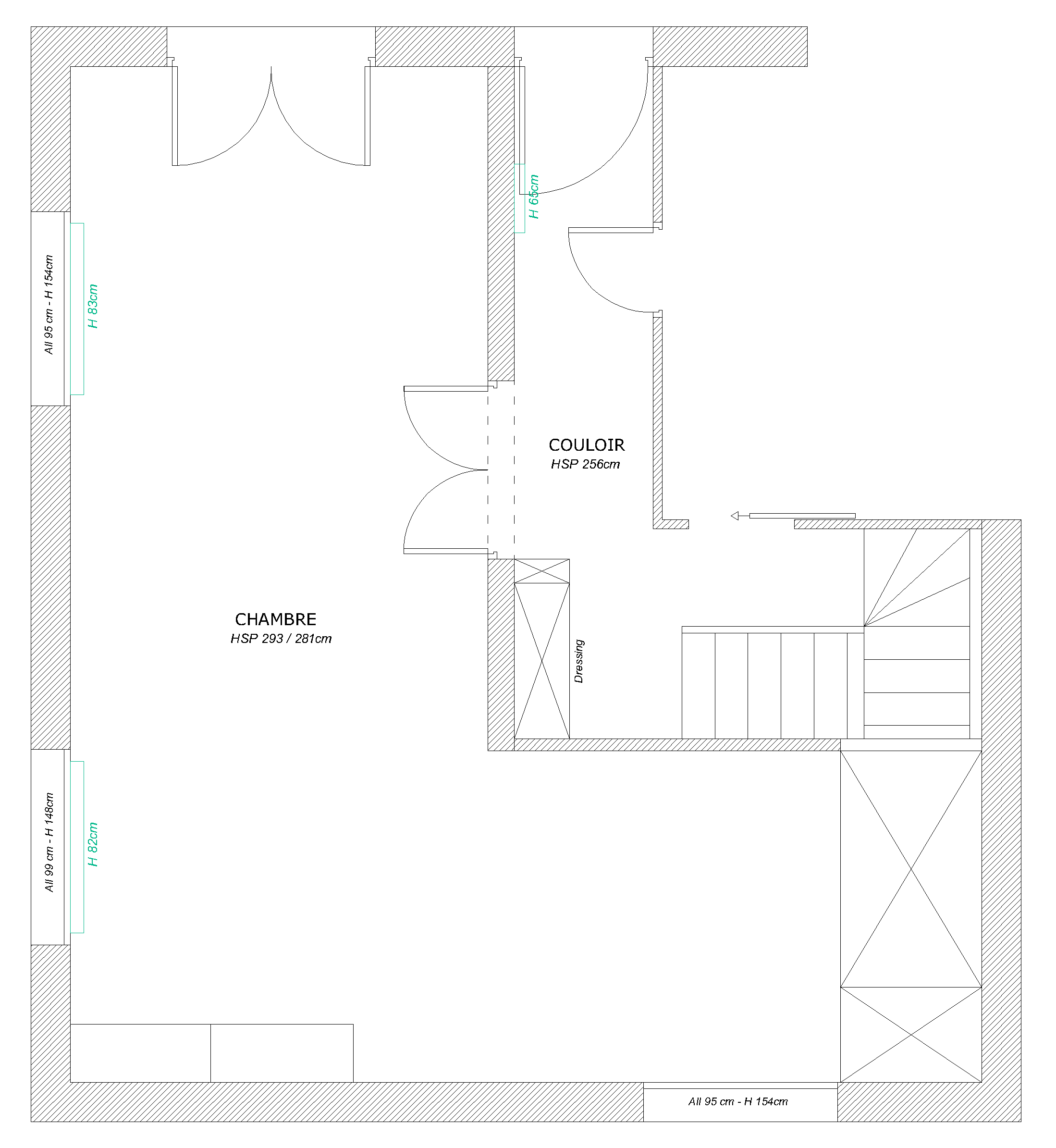 Plan Avant grande chambre en L