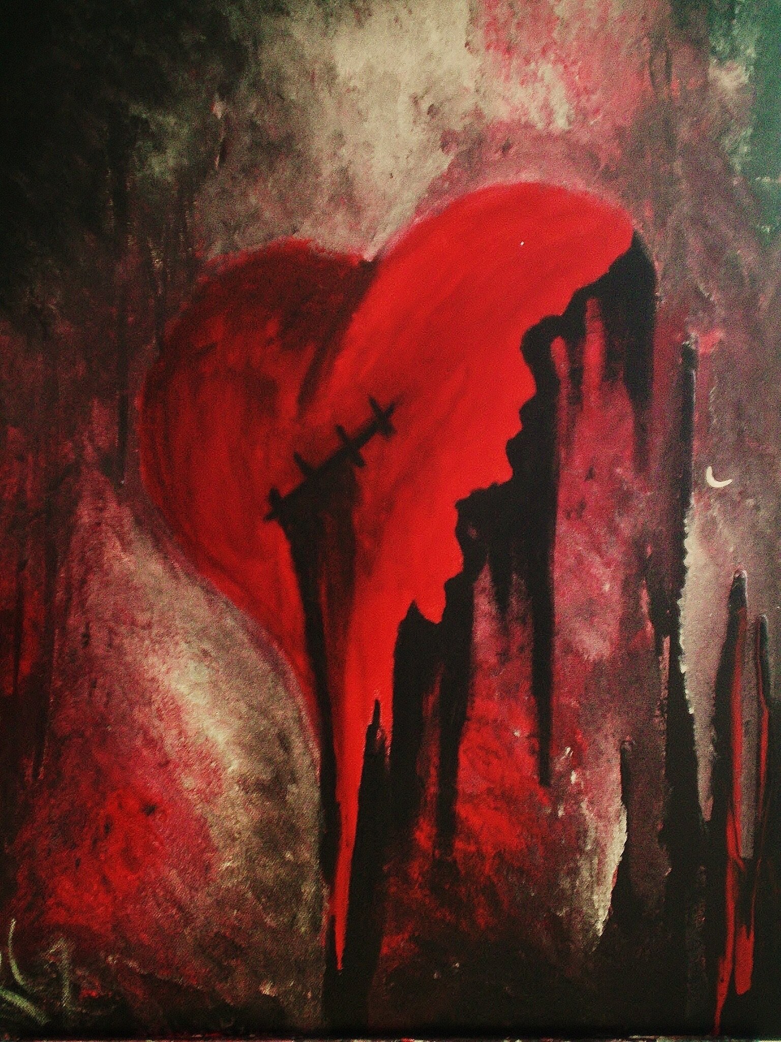 "Broken-Heart-Less" | 2009 | Acrylic on Canvas | 20" x 16"