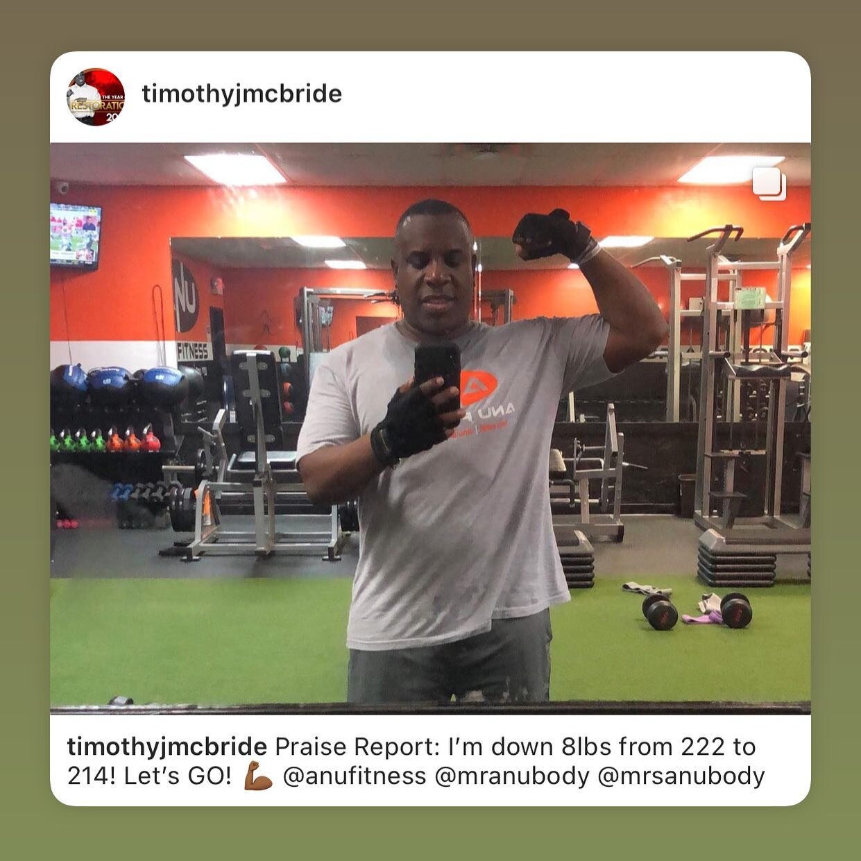 2 weeks in &amp; down 8 pounds! Congratulations to our client @timothyjmcbride for taking control over his health! He has consistently been working towards his fitness goals over the last two weeks. Consistency gets results!  Keep up the great work, 