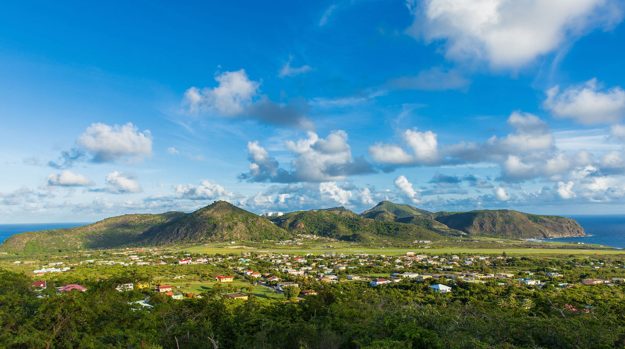 View of entire island from Quill on Sint Eustatius