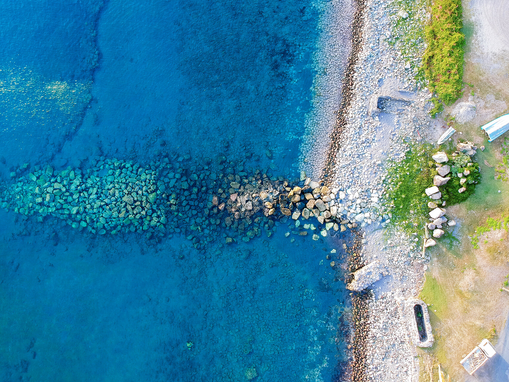 Aerial shot on Sint Eustatius - Oranje Bay