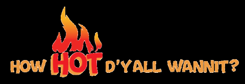 Text graphic with a fire icon, reading 'HOW HOT D'YALL WANNT?'