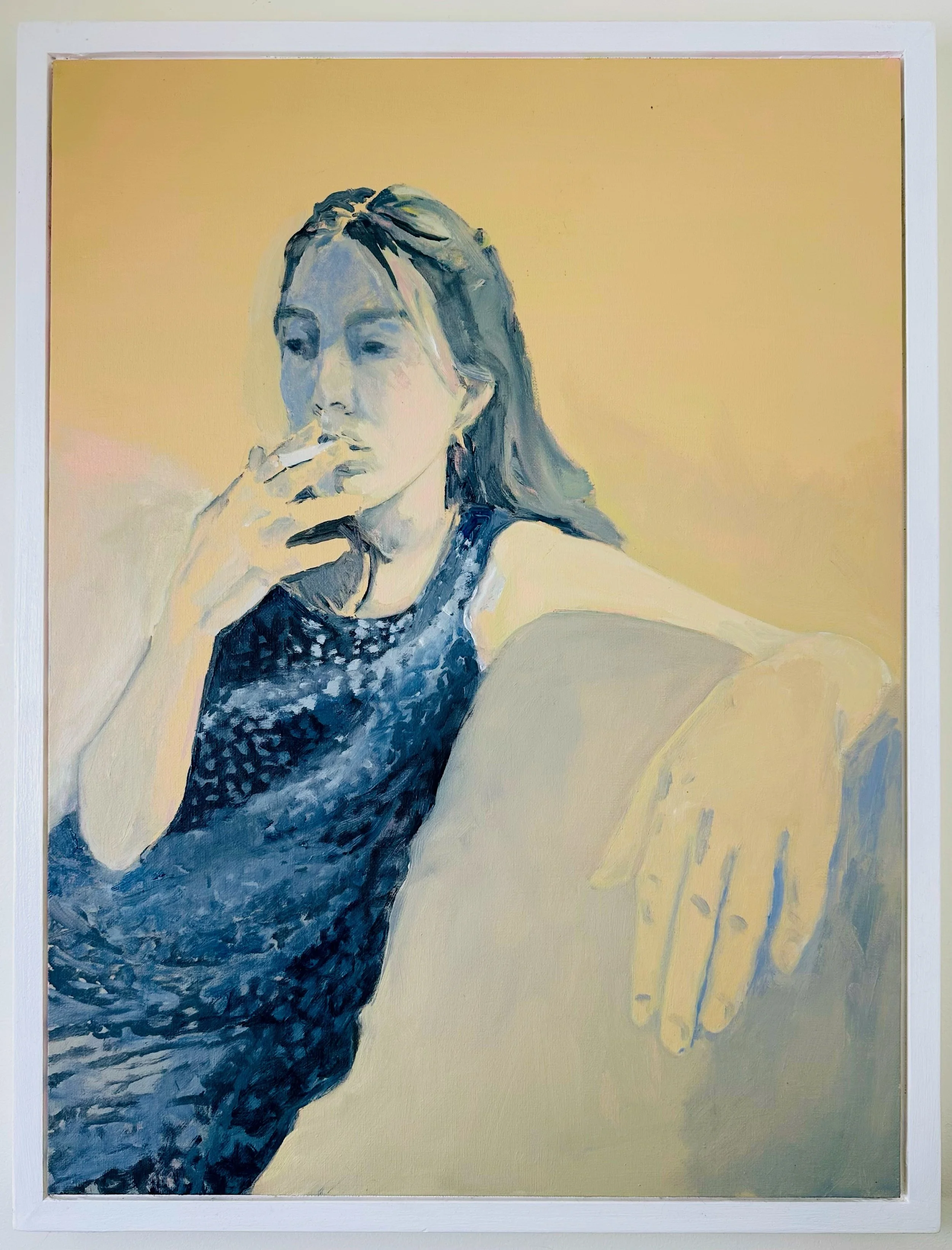 Smoking Woman #3, Sara's Hand, 2024
(oil on canvas, 18" x 24")