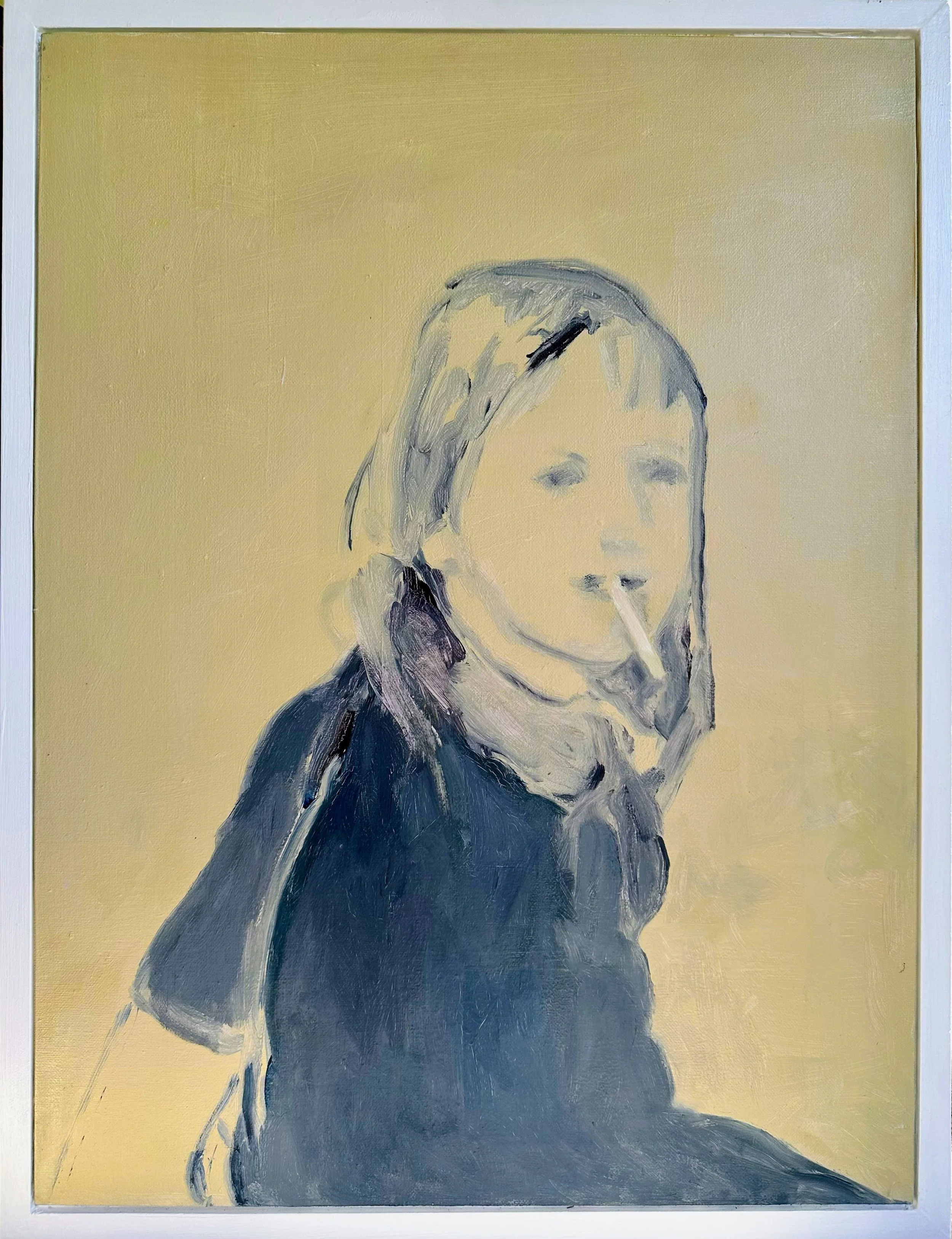 Smoking Woman #4, Child, 2024
(oil on canvas, 18" x 24")