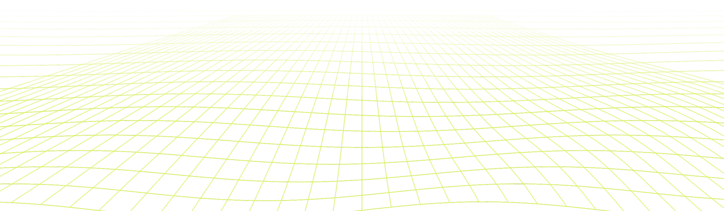 A digital 3D wireframe landscape with yellow grid lines on a transparent background