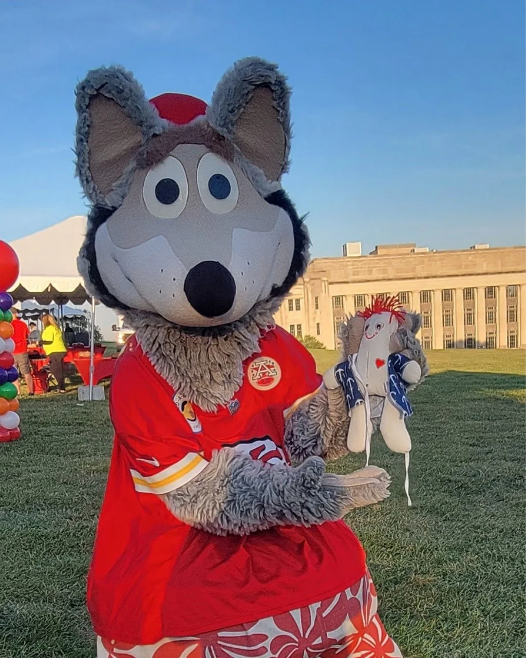KC Wolf showing some love! Holding a Shadow Buddy and spreading smiles, joy, and support for kids everywhere. 🐺💙 

#ShadowBuddiesFoundation #KCMascot #KidsHelpingKids #SpreadJoy #CommunityLove #NonprofitFun #KCFamily