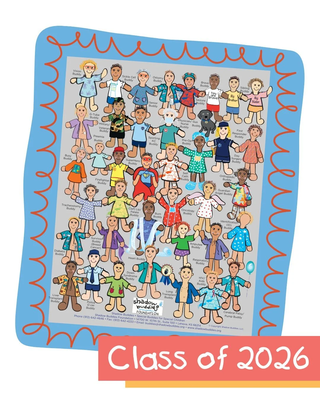 Meet the Shadow Buddy Class of 2026 🤍 

A group of friends with one big mission &mdash; helping children facing medical journeys feel seen, understood, and never alone. Each buddy represents strength, courage, and comfort, reflecting the real experi