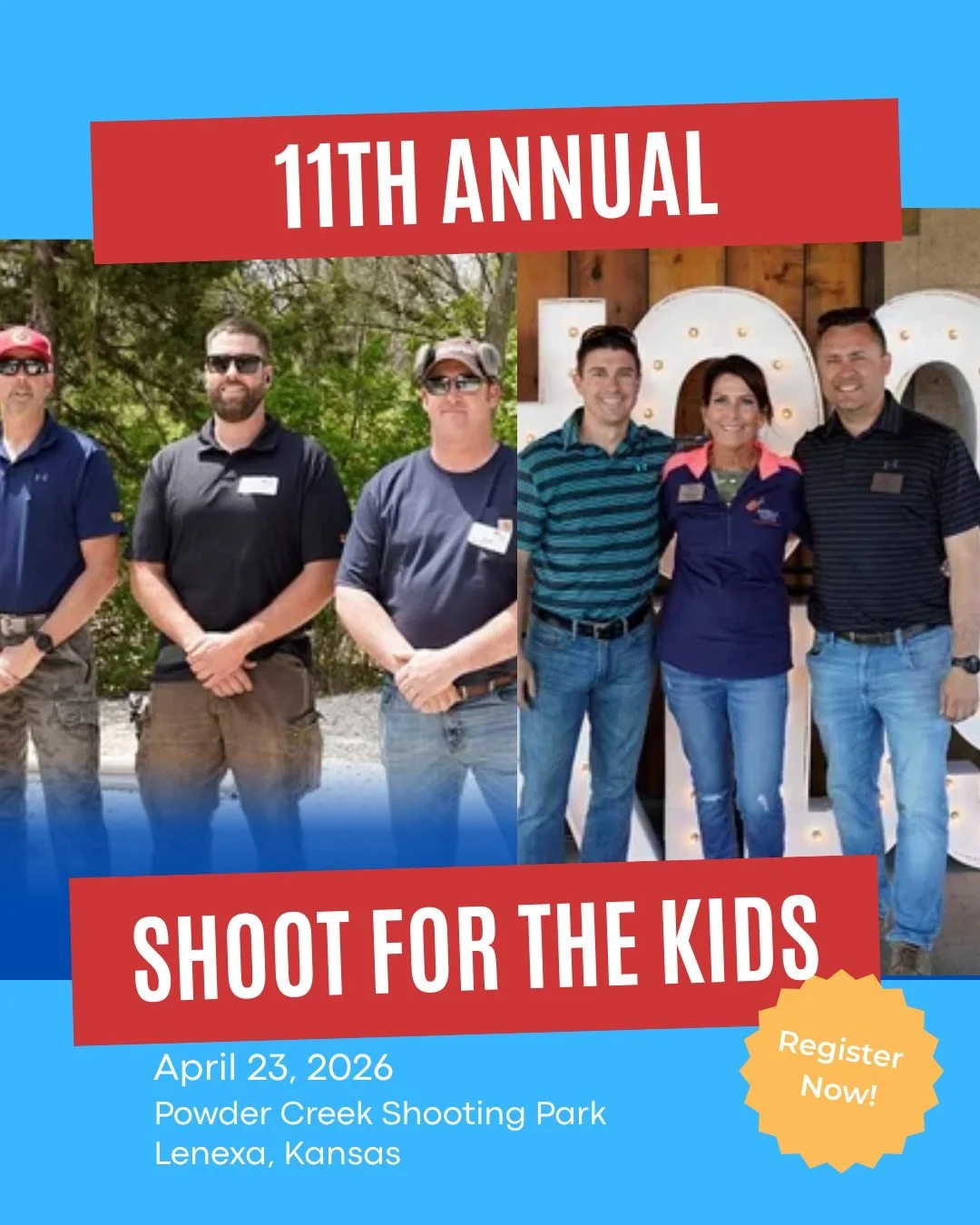 Registration OPEN for our 11th Annual Shoot for the Kids Event!

Our 11th Annual Shadow Buddies Shoot for the Kids will again offer a Morning Flight and an Afternoon Flight. We will host 18 Teams per Flight and are thrilled to enjoy a fun filled day 