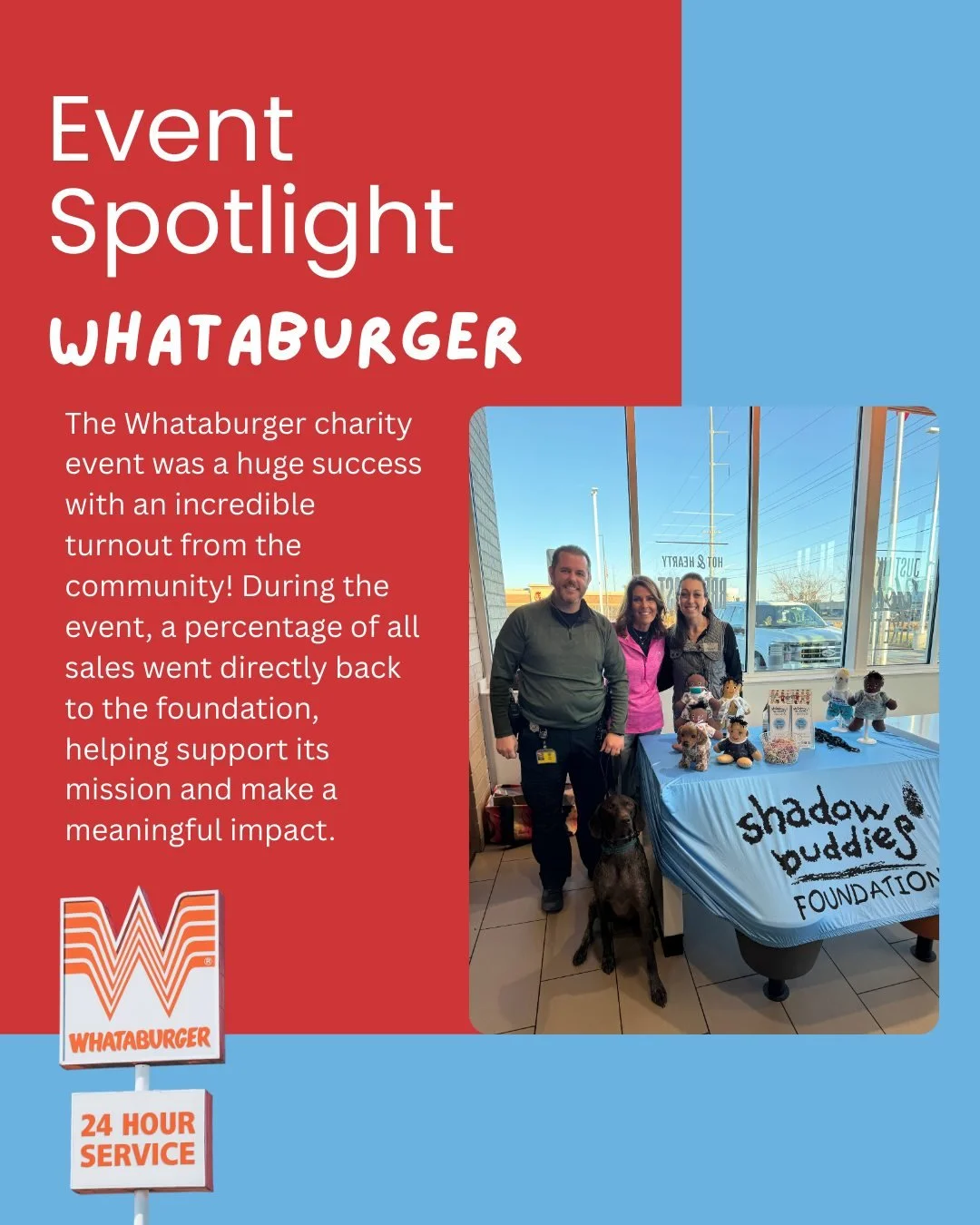 What a night! 🍔 A percentage of every sale went directly to support the Shadow Buddies Foundation-thank you to everyone who showed up and made it such a success!