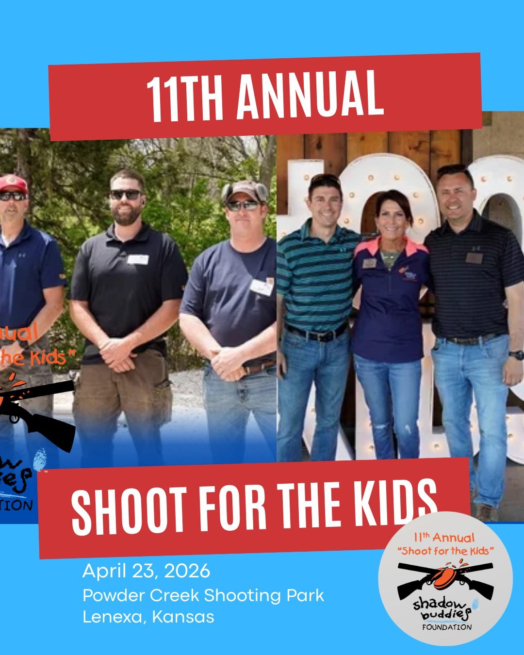 🎯 11th Annual Shoot for the Kids 🎯

Join us for an unforgettable day at Powder Creek Shooting Park as we come together to support medically challenged children in our community. With morning &amp; afternoon flights, great food, friendly competition
