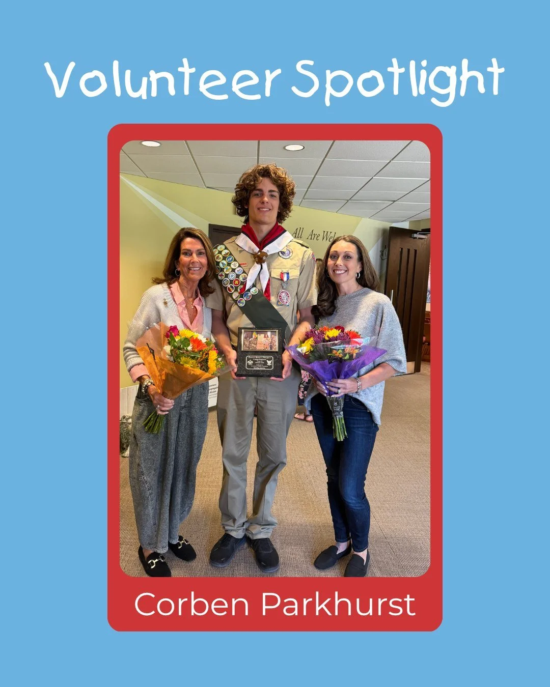 ✨Volunteer Spotlight ✨ 

We were honored to attend the Eagle Scout Court of Honor for Corben Parkhurst as he was pinned as an Eagle Scout with the Tribe of Mic-O-Say.

For his Eagle Project, Corben led the construction of Shadow Buddies dolls to be p