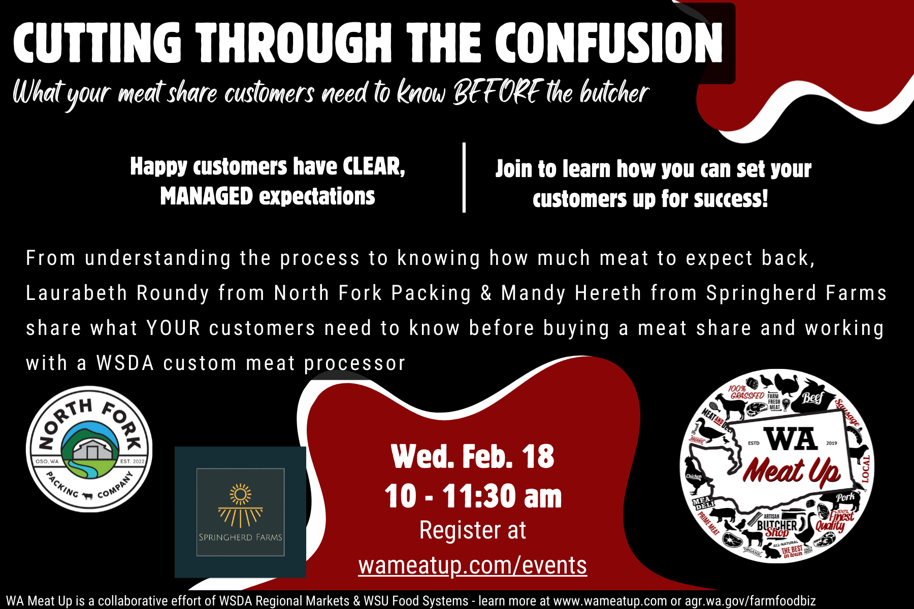 WA MEAT UP ALL CALL - CUSTOM MEAT EXPECTATIONS